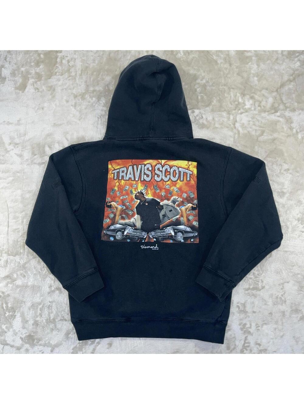 Travis Scott Diamond Supply Company RODEO Embroidered Black Hoodie Size S
